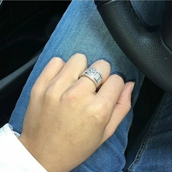 FIRM🆕️2ct Lab Created/Simulated Diamonds 925 Sterling Silver Ring - Picture 4 of 10